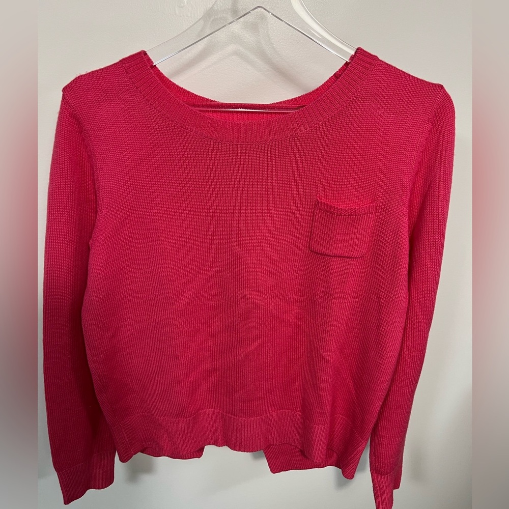 Athe by Vanessa Bruno Barbie pink wrap back sweater size S-M